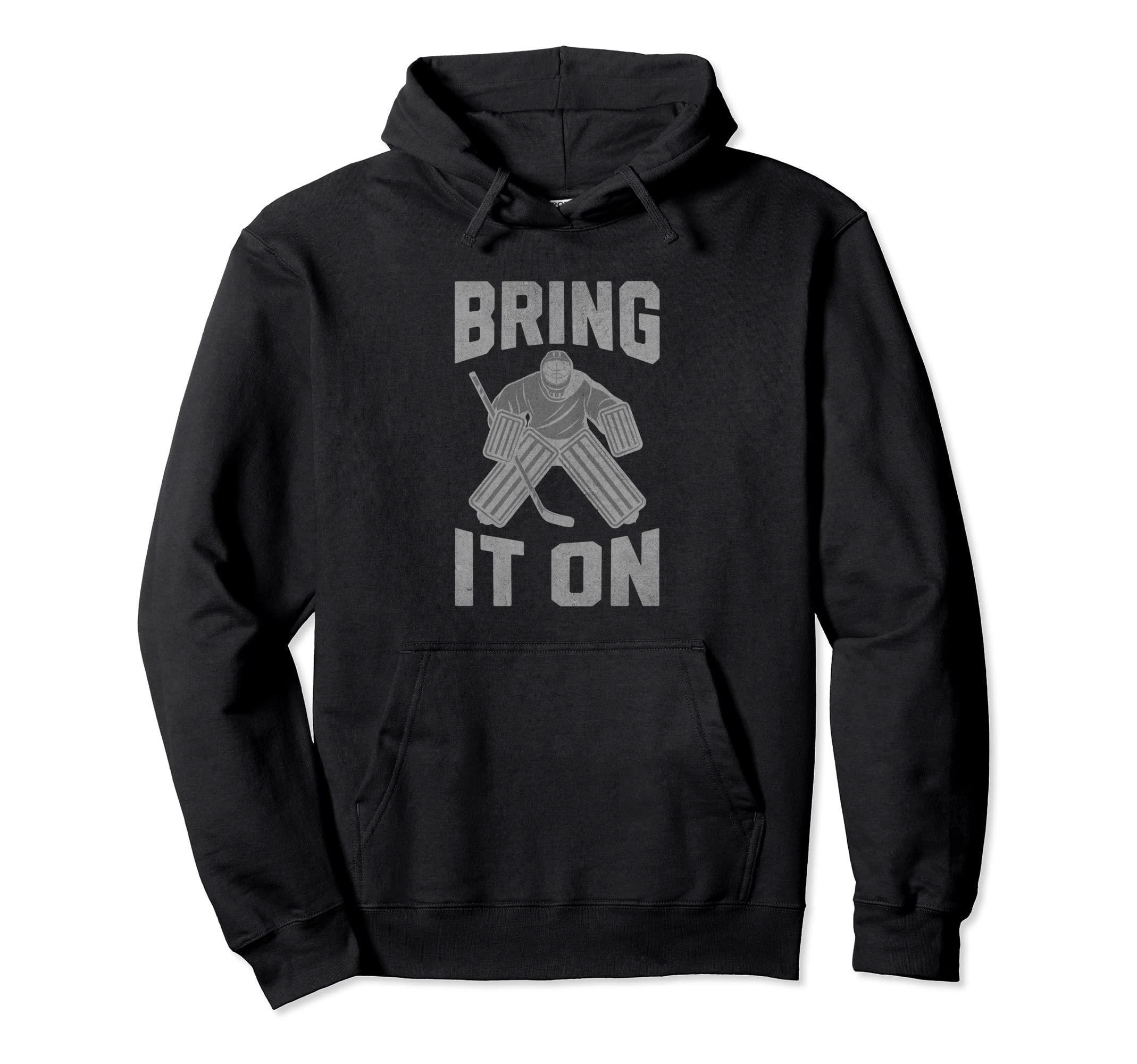 Distressed Ice Hockey Goalie Player Hoodie - Fun Novelty Design for Adults - T-Shirt, Sweatshirt, Hoodie