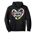 Sports Mom Heart Sports Mama Sports Hoodie - Minimalist Print Men Women - T-Shirt, Sweatshirt, Hoodie