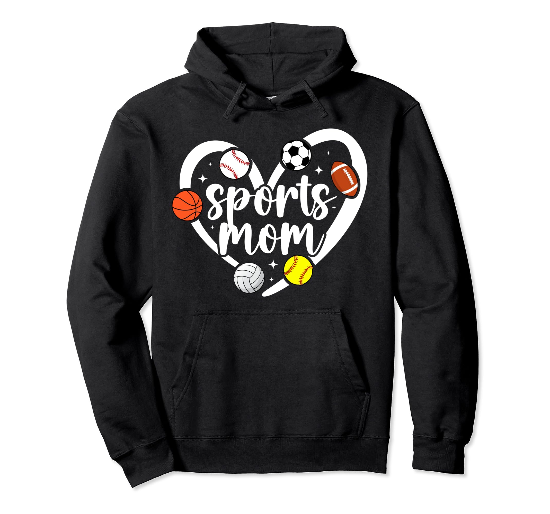 Sports Mom Heart Sports Mama Sports Hoodie - Minimalist Print Men Women - T-Shirt, Sweatshirt, Hoodie