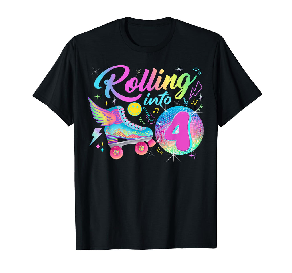 Roller Skates Birthday Disco Ball Party T-Shirt - Custom Art Print Unisex - T-Shirt, Sweatshirt, Hoodie