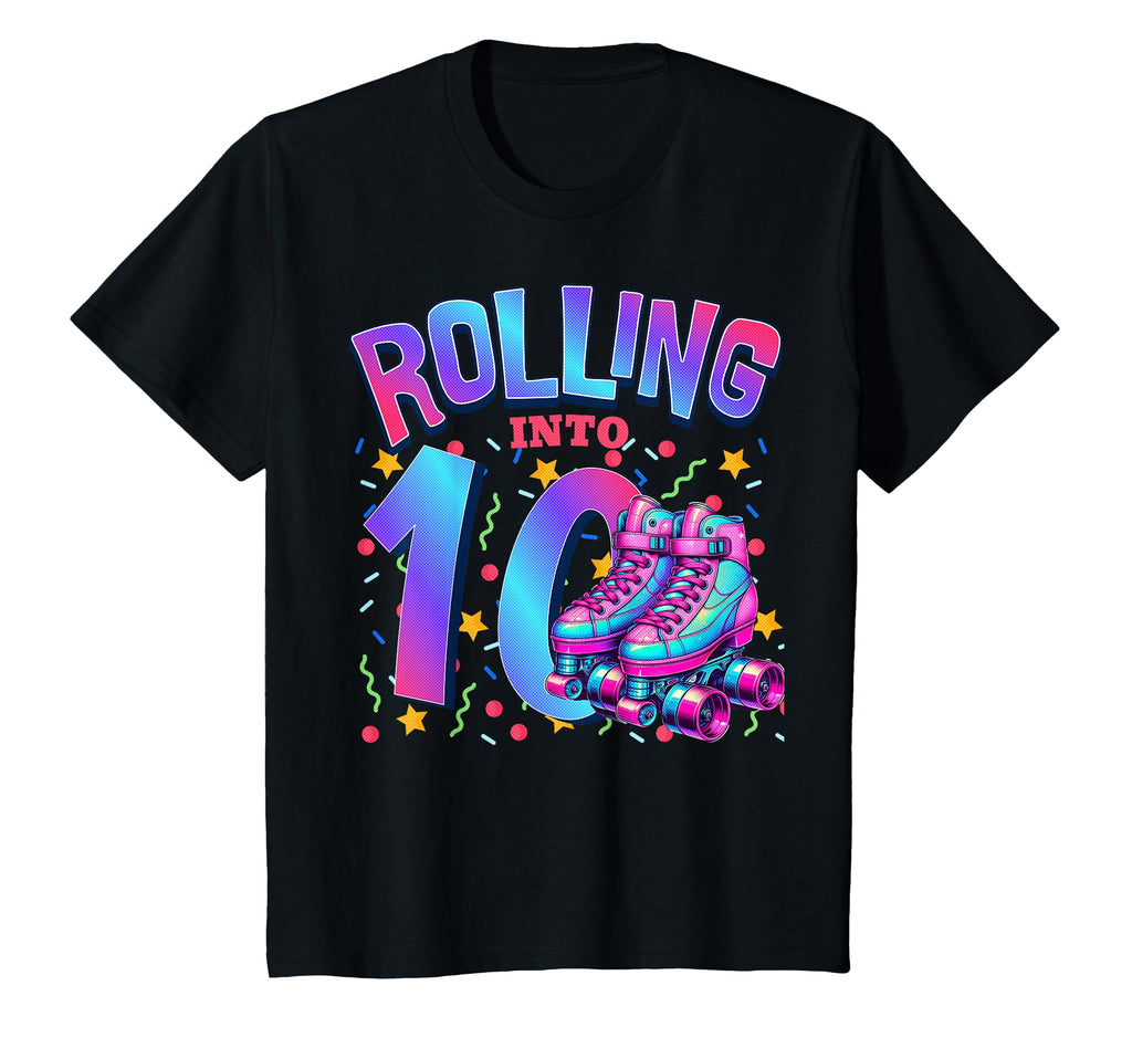 Roller Skating Rolling Into 10 Year T-Shirt - Minimalist Print Men Women - T-Shirt, Sweatshirt, Hoodie