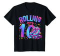 Roller Skating Rolling Into 10 Year T-Shirt - Minimalist Print Men Women - T-Shirt, Sweatshirt, Hoodie