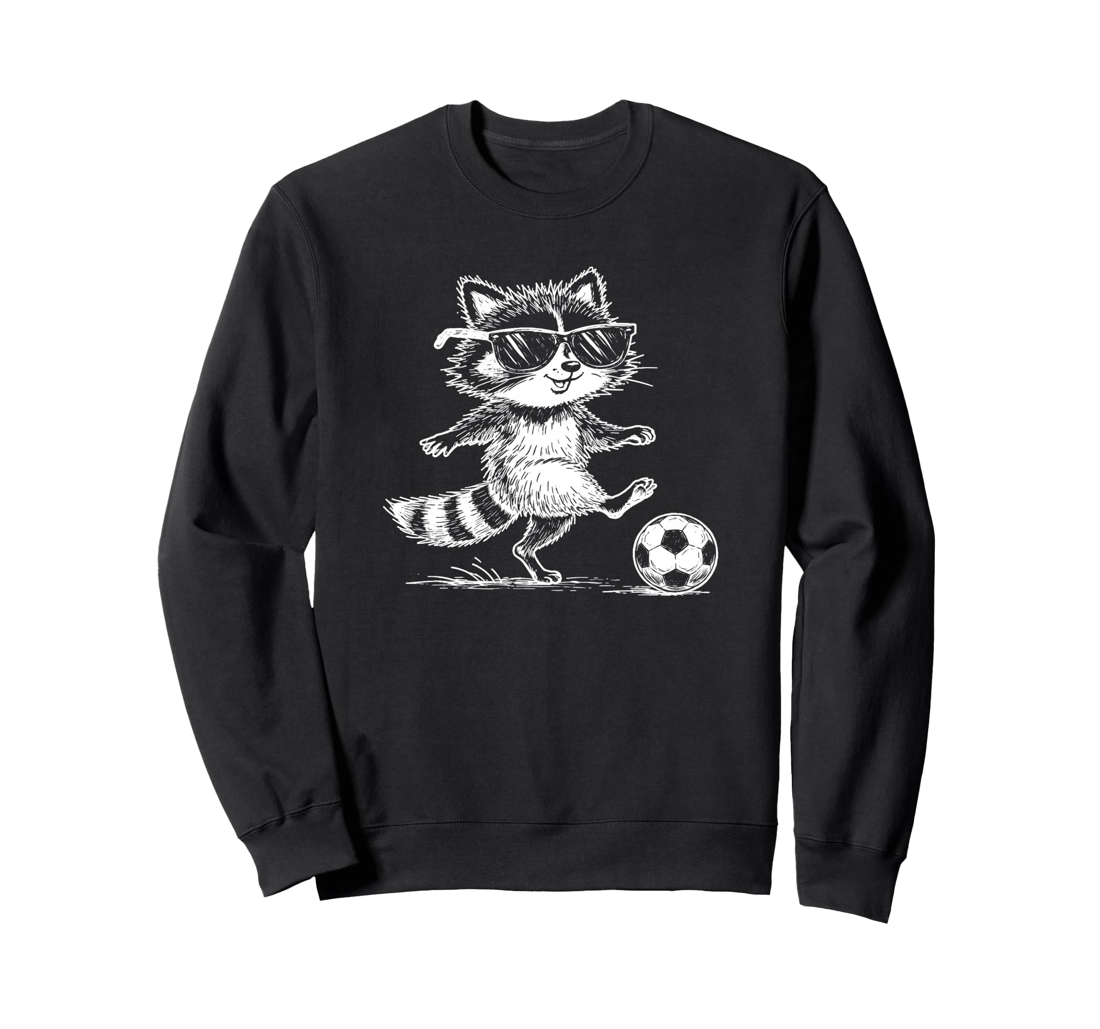 Funny Soccer Raccoon Sunglasses Sweatshirt - Casual Everyday Wear Unisex - T-Shirt, Sweatshirt, Hoodie
