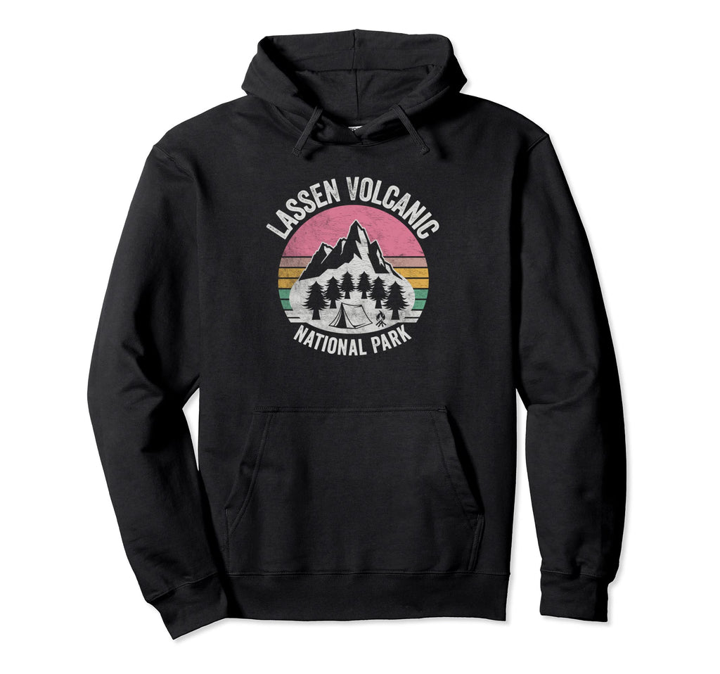 Lassen Volcanic National Park Map Sunset Hoodie - Graphic Print Men Women - T-Shirt, Sweatshirt, Hoodie
