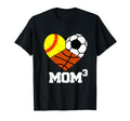 Mom Cubed Mom3 Mom Three Softball T-Shirt - Graphic Print for Adults - T-Shirt, Sweatshirt, Hoodie