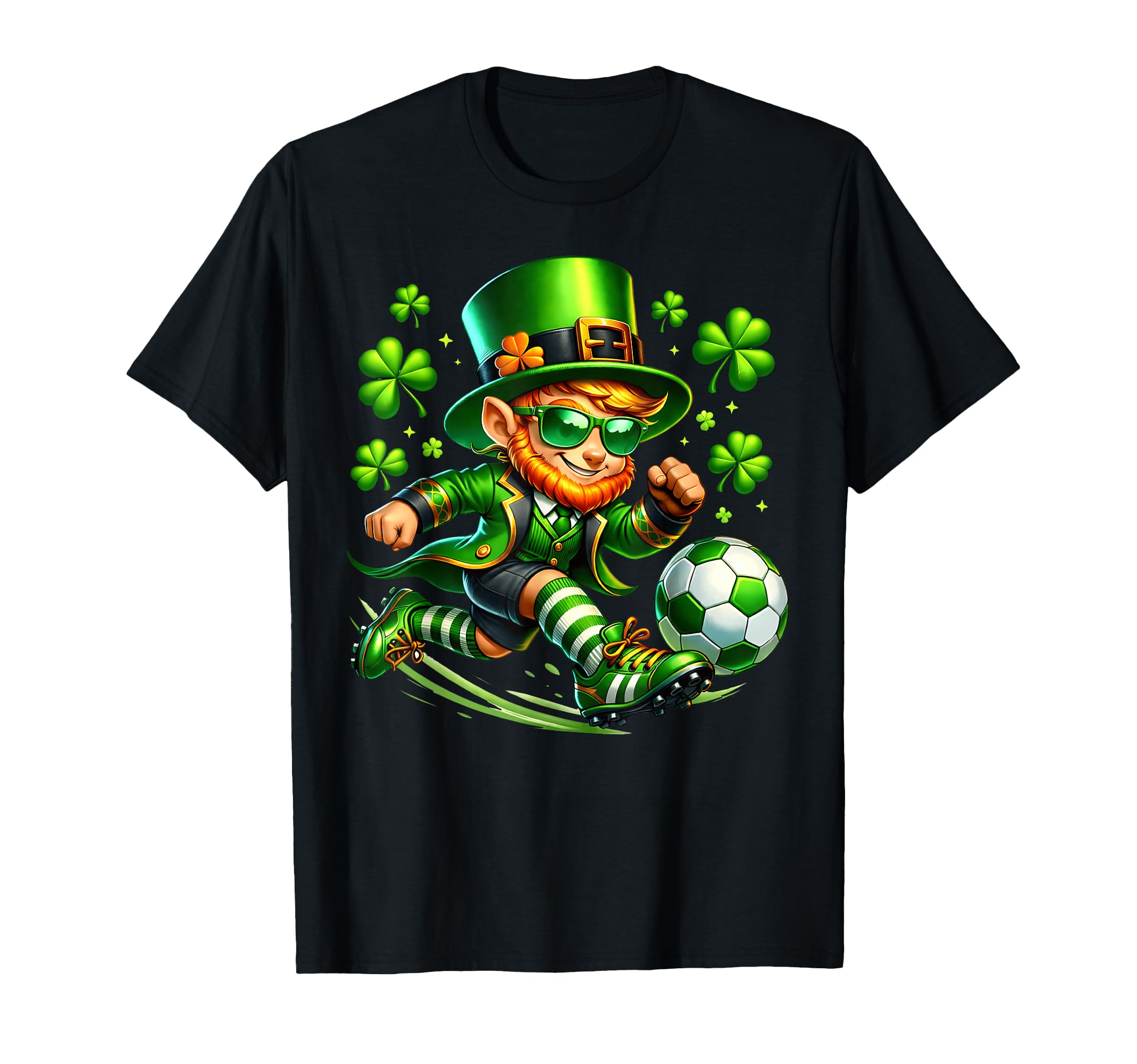 St Patricks Day Leprechaun Playing T-Shirt - Minimalist Print for Adults - T-Shirt, Sweatshirt, Hoodie