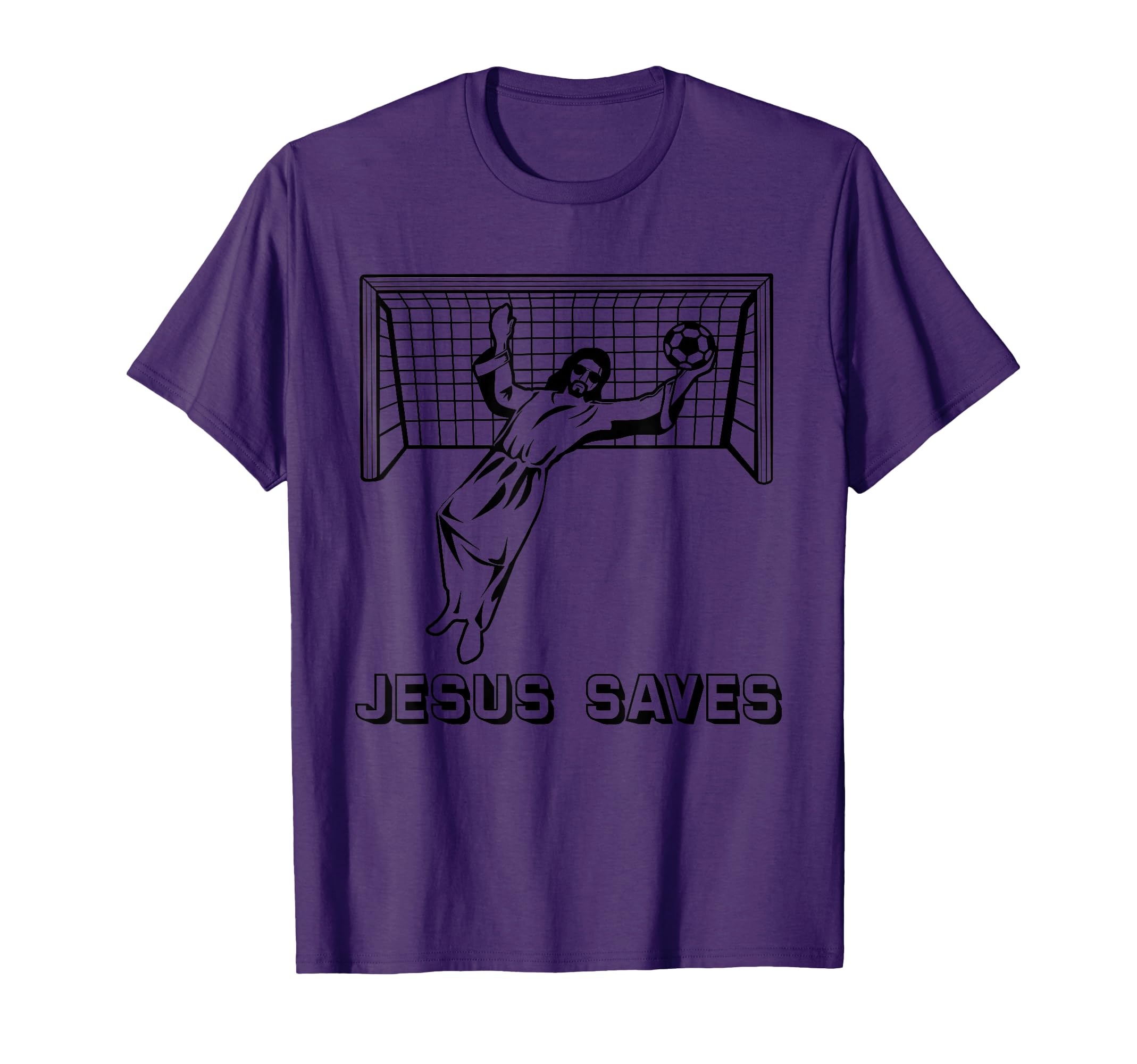 Jesus Saves Christian Soccer Goal T-Shirt - Trendy Graphic for Adults - T-Shirt, Sweatshirt, Hoodie