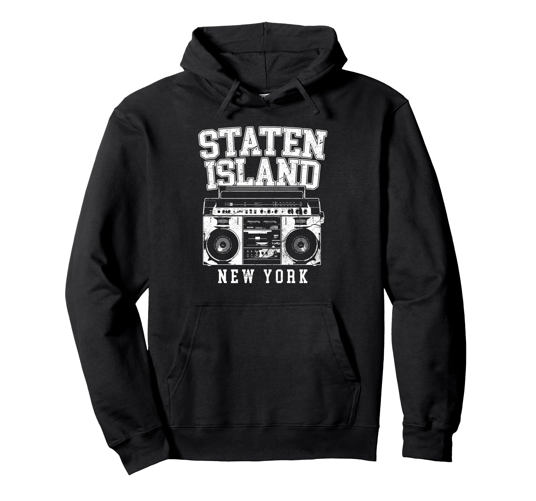 Staten Island New York Nyc Boombox Old Hoodie - Minimalist Print Unisex - T-Shirt, Sweatshirt, Hoodie