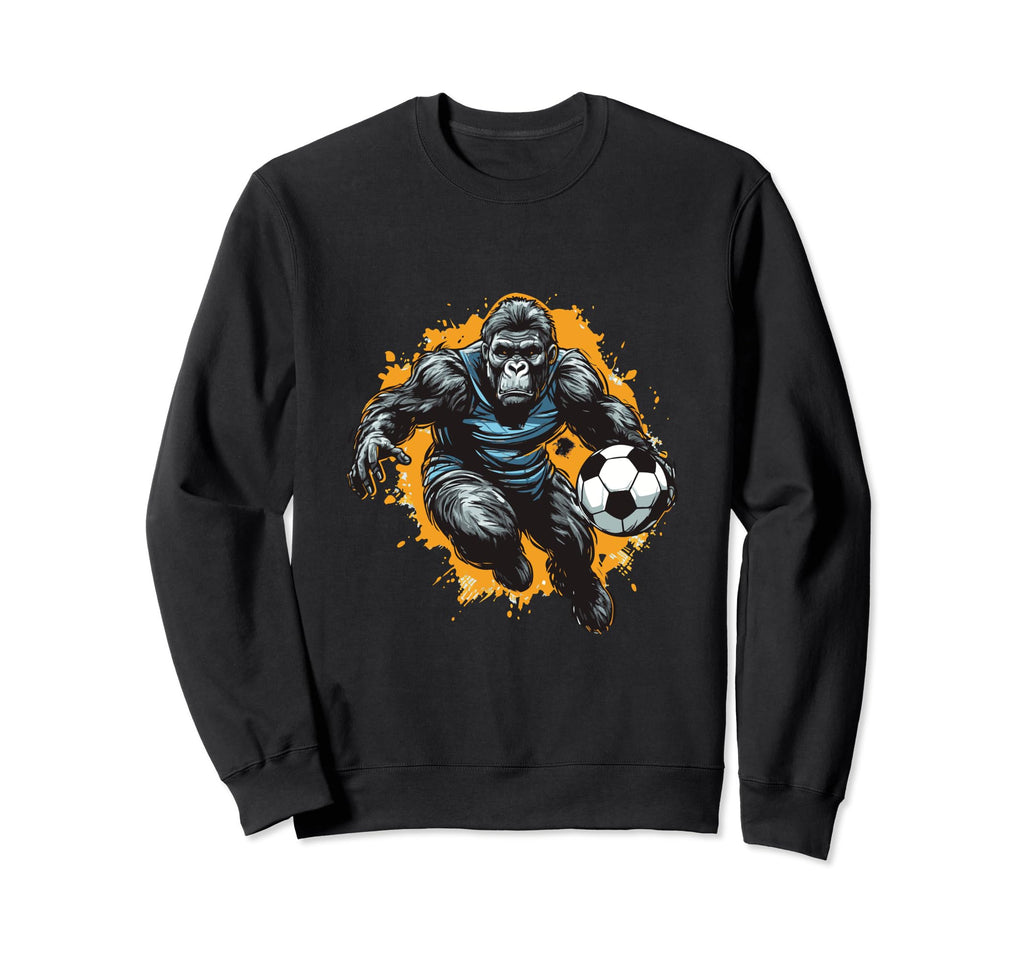 Gorilla Playing Soccer Funny Animal Sweatshirt - Streetwear Style Men Women - T-Shirt, Sweatshirt, Hoodie