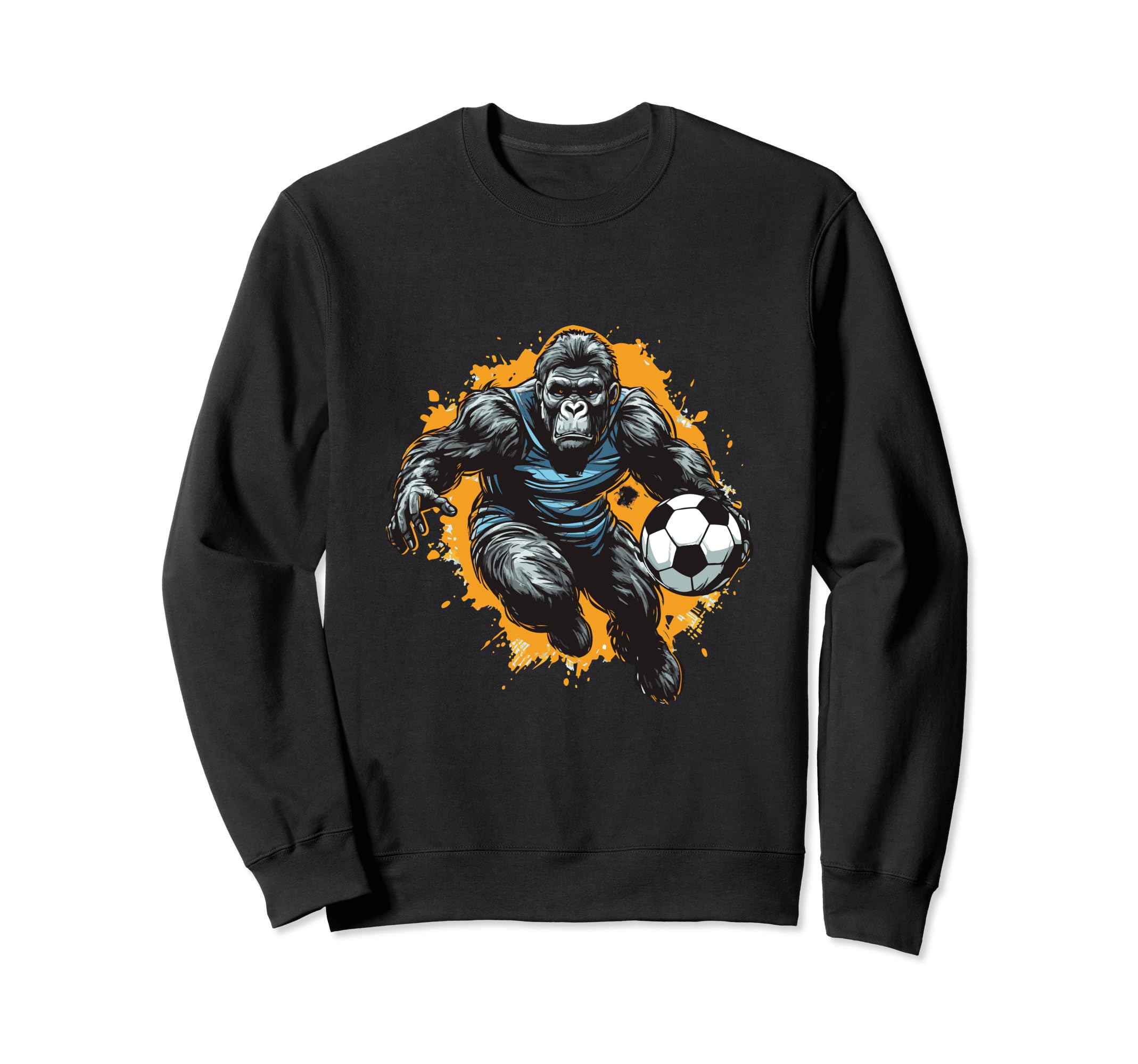 Gorilla Playing Soccer Funny Animal Sweatshirt - Streetwear Style Men Women - T-Shirt, Sweatshirt, Hoodie
