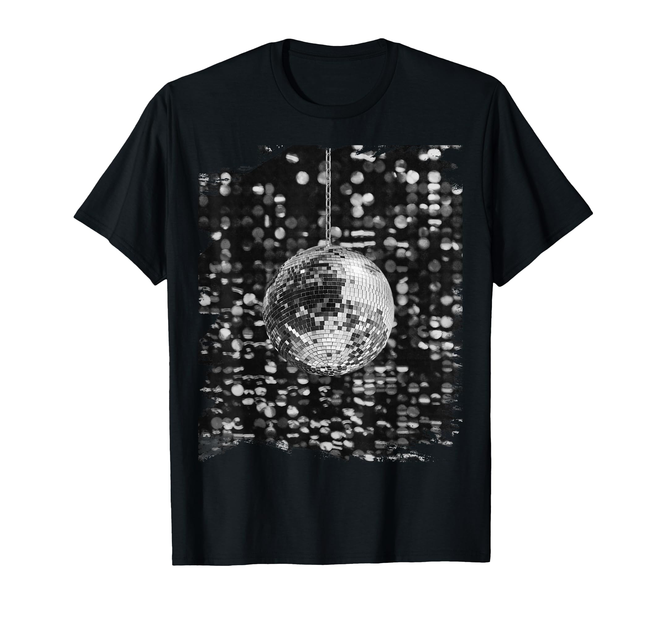 Black And White Disco Ball Club T-Shirt - Casual Everyday Wear for Adults - T-Shirt, Sweatshirt, Hoodie