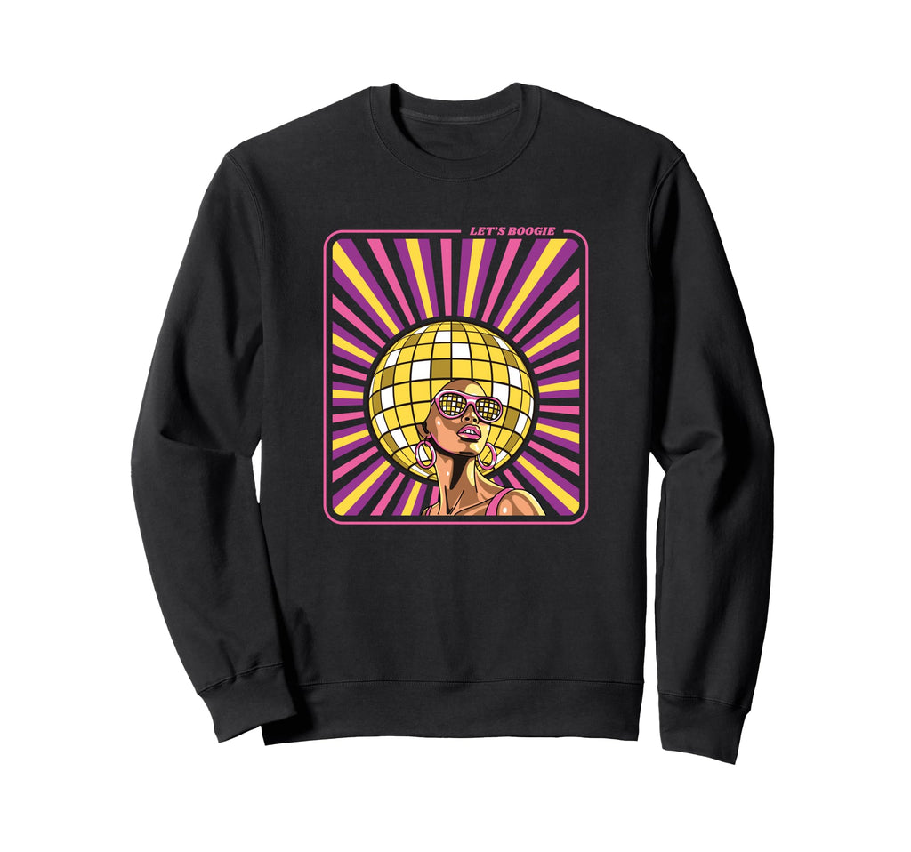 70S Afro Disco Ball Hair Funky Dance Sweatshirt - Custom Art Print Unisex - T-Shirt, Sweatshirt, Hoodie