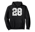 Distressed White Number 28 Jersey Hoodie - Custom Art Print Men Women - T-Shirt, Sweatshirt, Hoodie