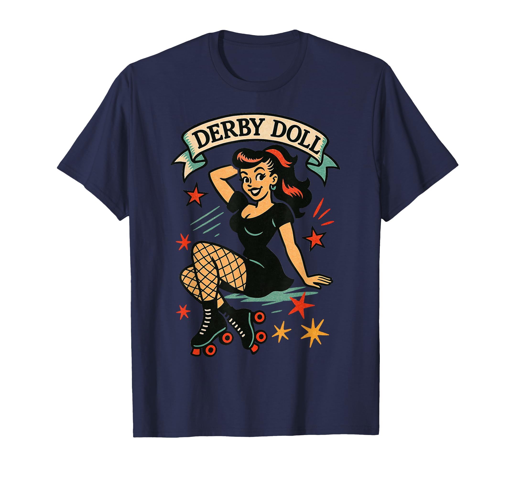 Derby Doll Roller Skating Pin Up T-Shirt - Casual Everyday Wear Unisex - T-Shirt, Sweatshirt, Hoodie