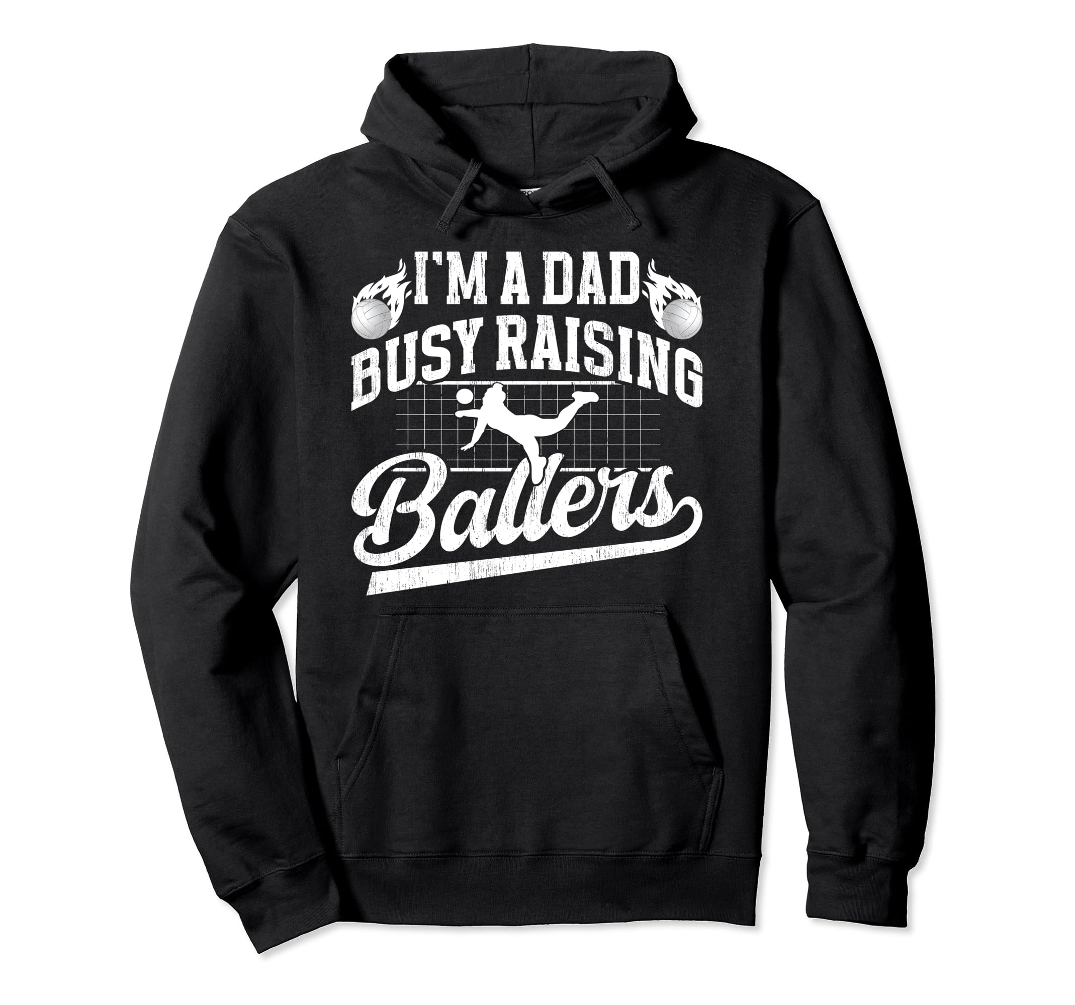 Busy Raising Ballers Volleyball Dad Hoodie - Minimalist Print Unisex - T-Shirt, Sweatshirt, Hoodie