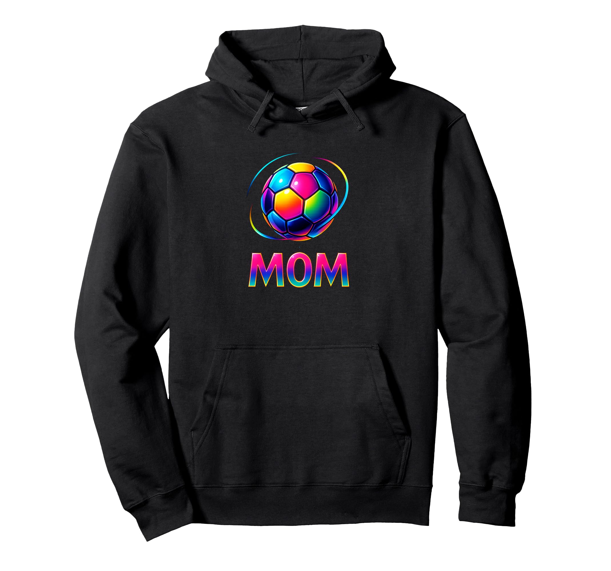 Soccer Ball Mom Bold Sport Color Hoodie - Aesthetic Graphic Men Women - T-Shirt, Sweatshirt, Hoodie