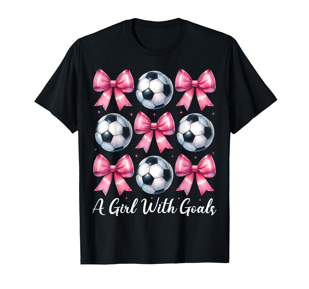 Goals Soccer Coquette Bow T-Shirt - Casual Everyday Wear for Adults - T-Shirt, Sweatshirt, Hoodie