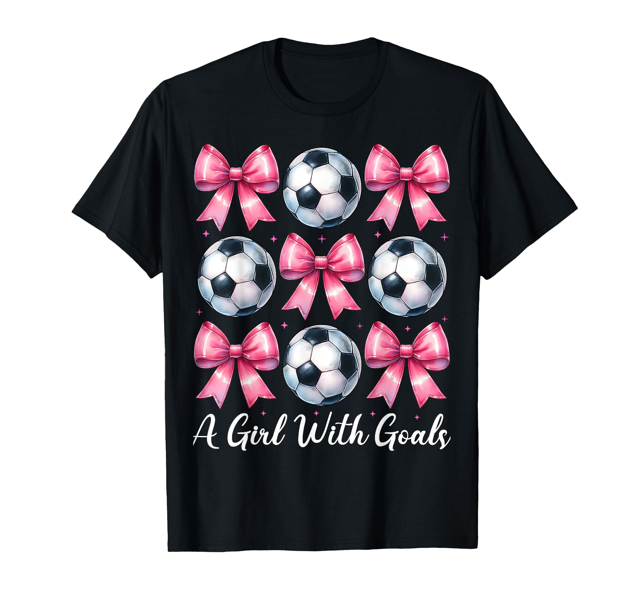 Goals Soccer Coquette Bow T-Shirt - Unique Graphic for Adults - T-Shirt, Sweatshirt, Hoodie