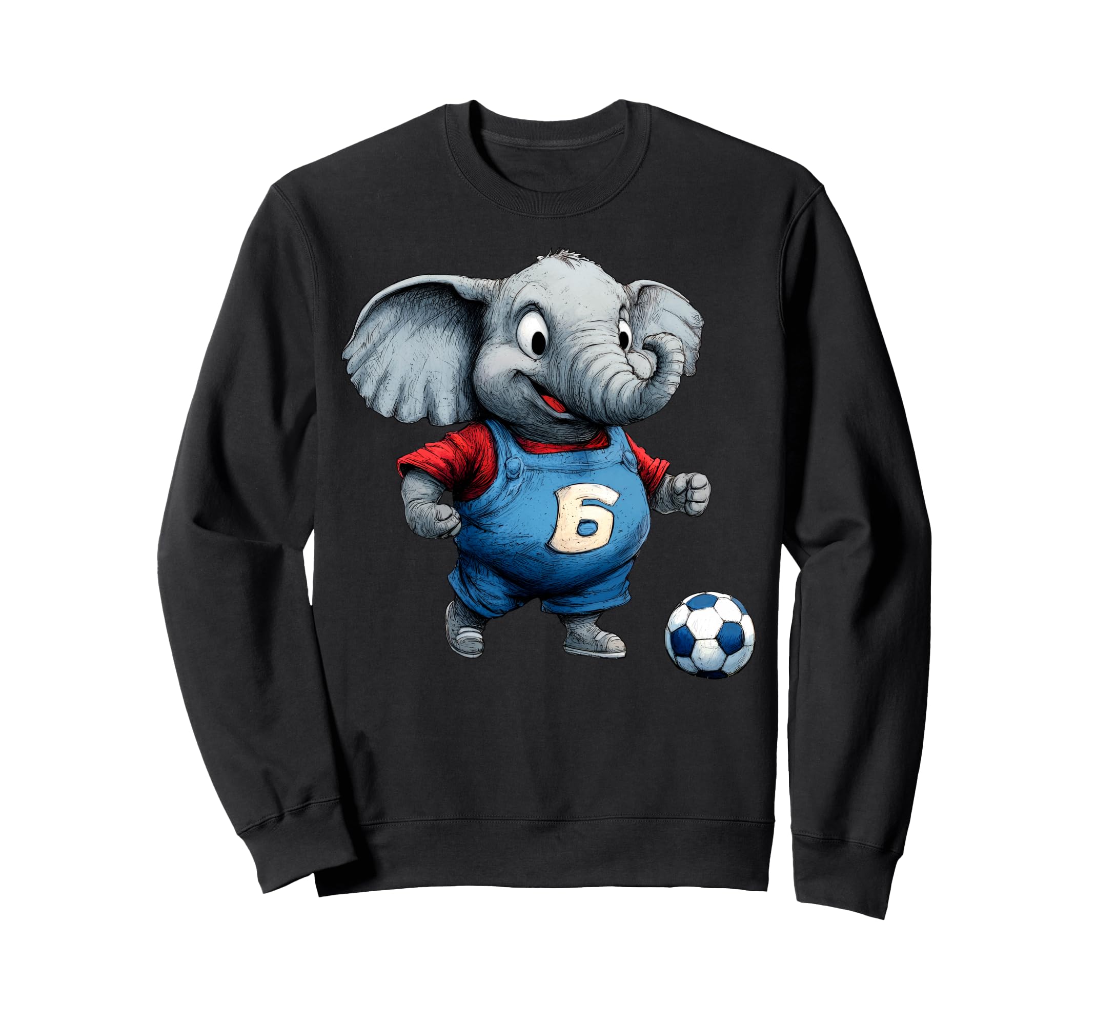 Footballer Elephant Sweatshirt - Trendy Graphic Men Women - T-Shirt, Sweatshirt, Hoodie