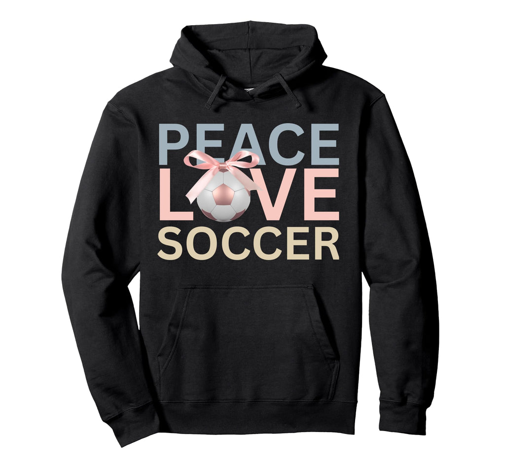 Peace Love Soccer Soccer Player Gift Hoodie - Custom Art Print Men Women - T-Shirt, Sweatshirt, Hoodie
