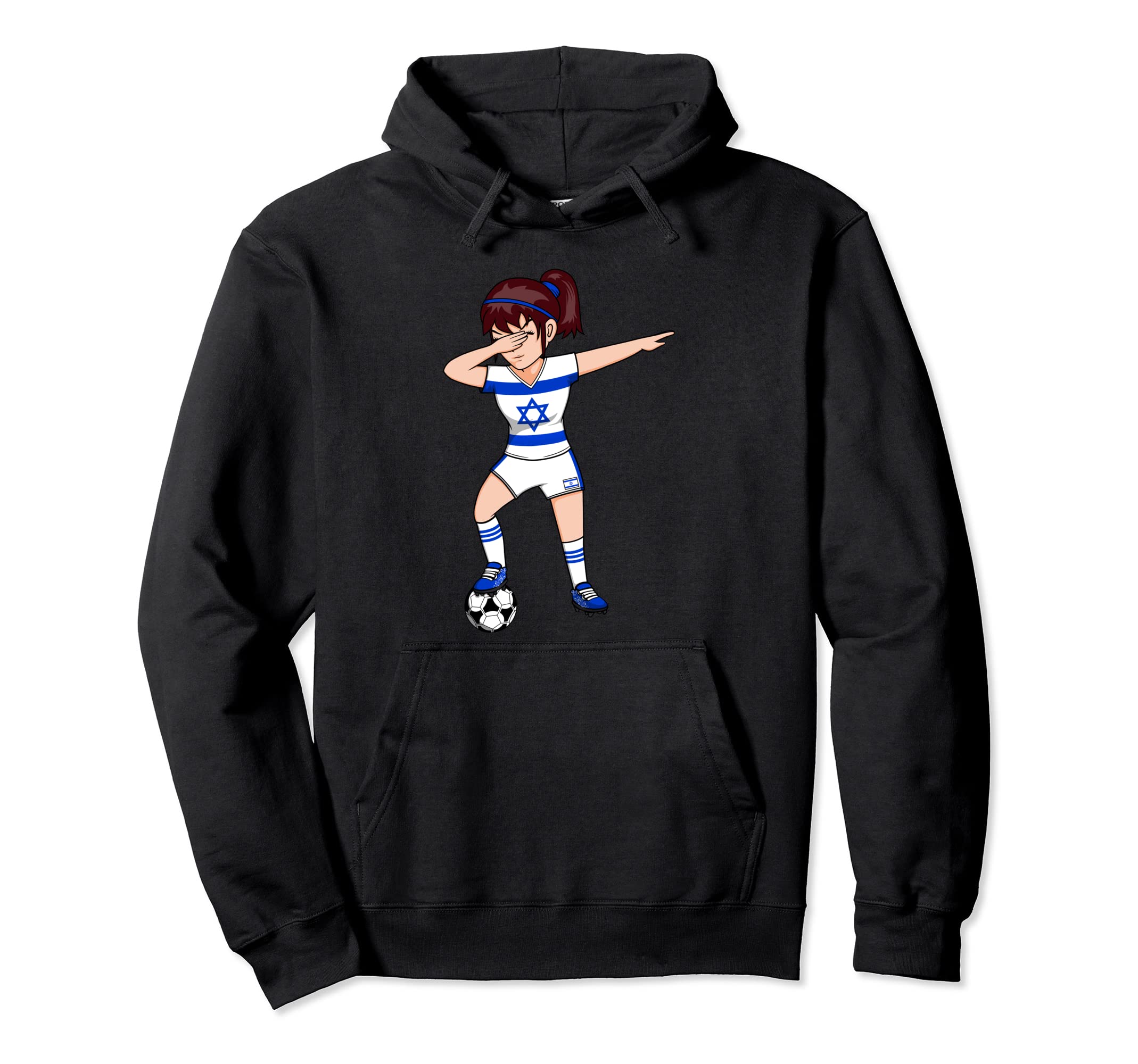 Dabbing Soccer Israel Jersey Israeli Hoodie - Novelty Apparel for Adults - T-Shirt, Sweatshirt, Hoodie