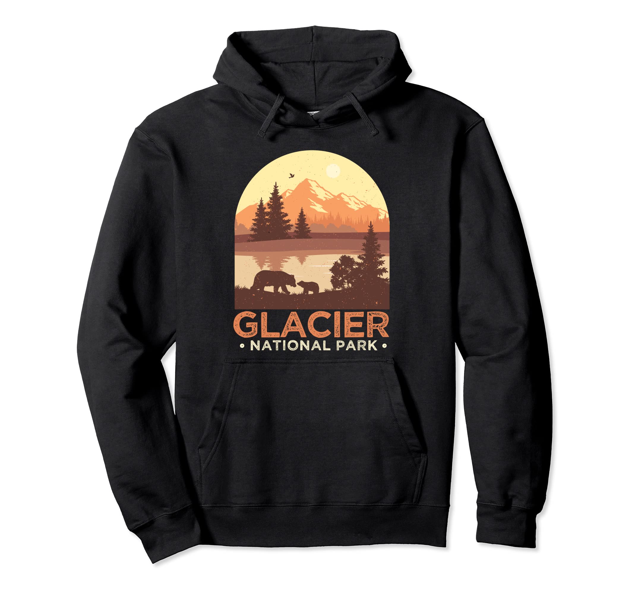 Glacier Bears Montana Vacation Hoodie - Fun Novelty Design for Adults - T-Shirt, Sweatshirt, Hoodie