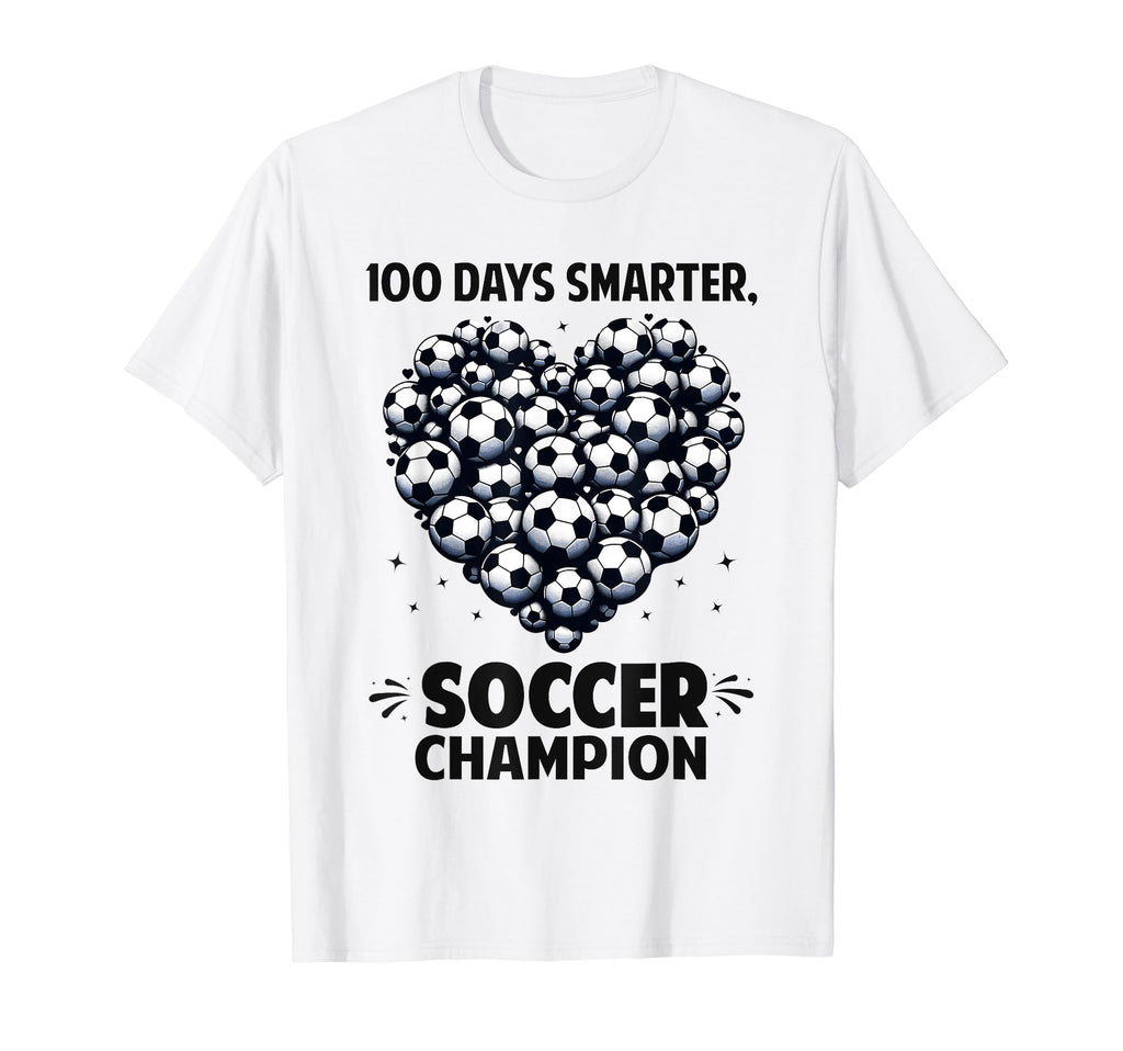 100 Days School Soccer Heart Love 100Th T-Shirt - Graphic Print for Adults - T-Shirt, Sweatshirt, Hoodie