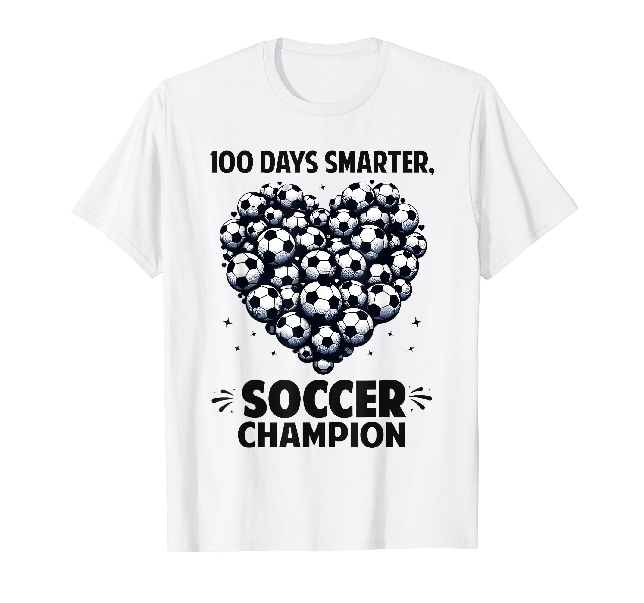 100 Days School Soccer Heart Love 100Th T-Shirt - Graphic Print for Adults - T-Shirt, Sweatshirt, Hoodie
