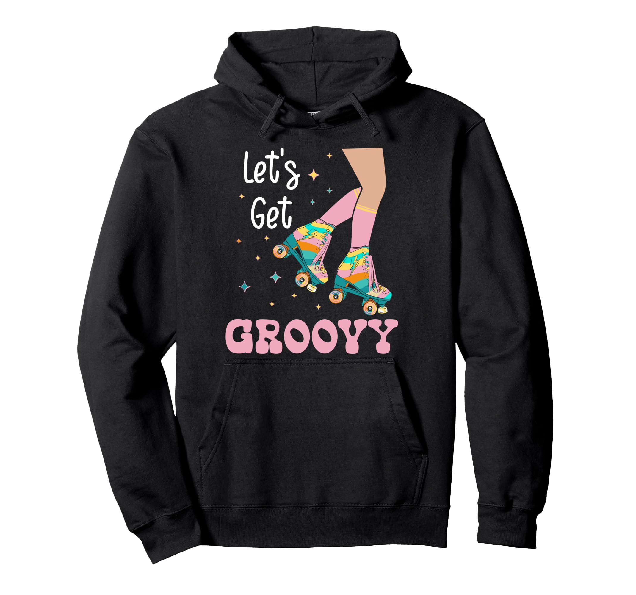 Roller Skating Skate 1970S Lets Get Groovy Hoodie - Unique Graphic Unisex - T-Shirt, Sweatshirt, Hoodie