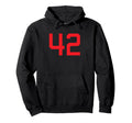 Red Sport Team Number 42 Hoodie - Casual Everyday Wear for Adults - T-Shirt, Sweatshirt, Hoodie