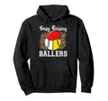 Busy Raising Ballers Softball Baseball Hoodie - Fun Novelty Design Unisex - T-Shirt, Sweatshirt, Hoodie