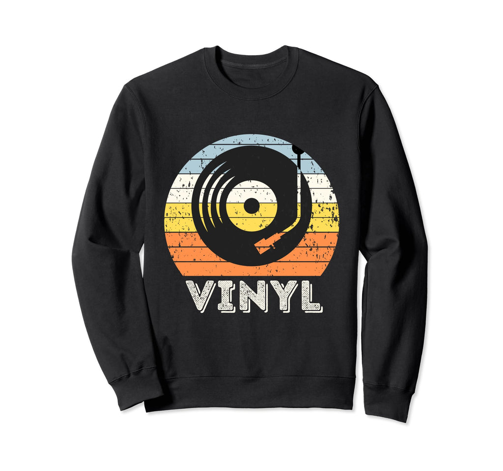 Vinyl Record Player Sweatshirt - Fun Novelty Design Men Women - T-Shirt, Sweatshirt, Hoodie