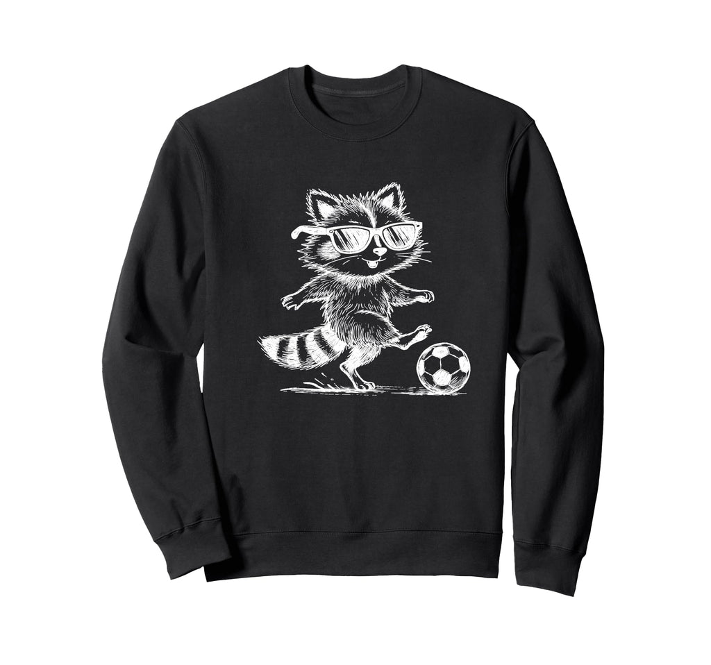 Raccoon Soccer Player Sweatshirt - Fun Novelty Design for Adults - T-Shirt, Sweatshirt, Hoodie