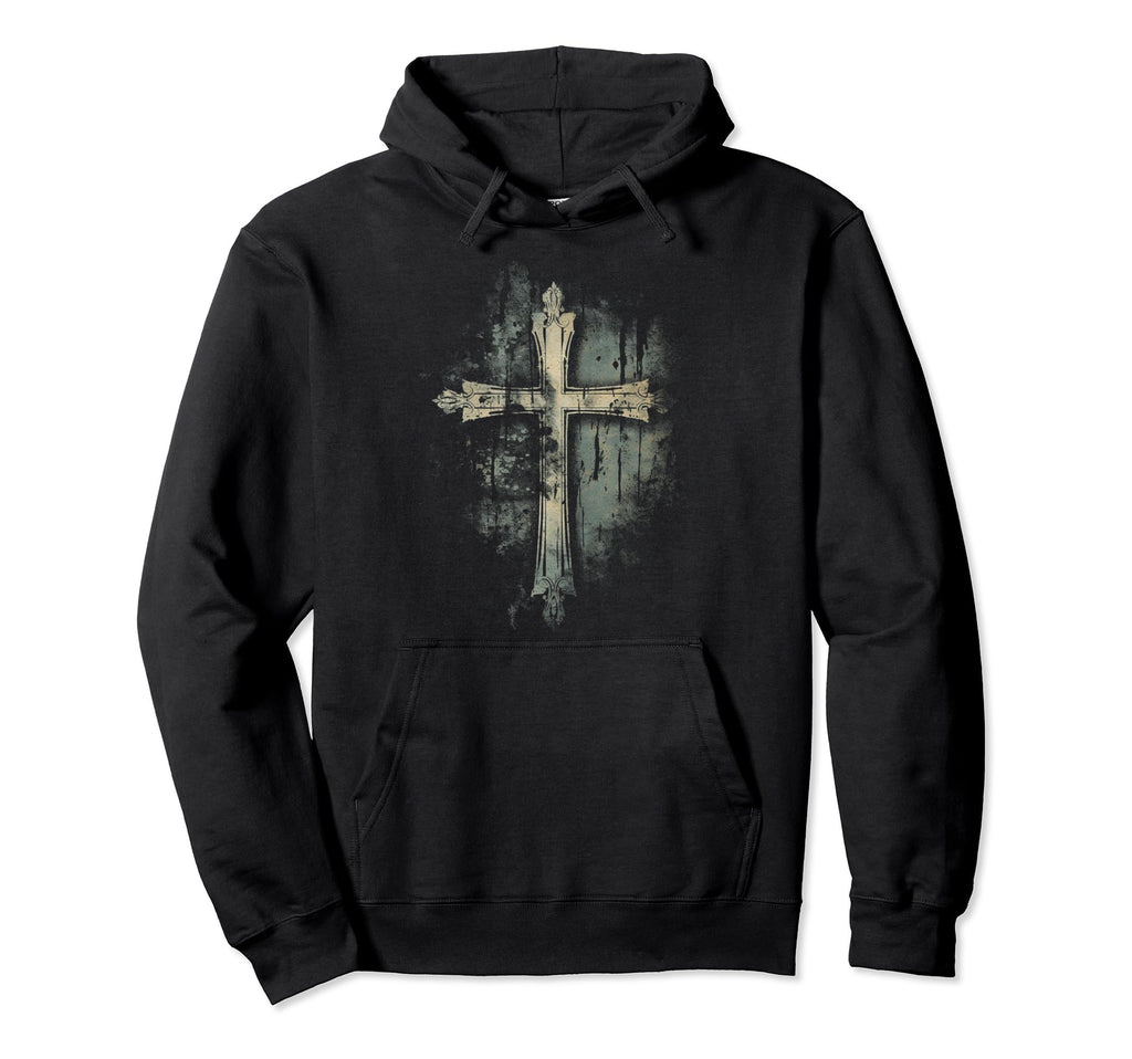Cross Distressed 90S Goth Grunge Vibes 8 Hoodie - Unique Graphic Men Women - T-Shirt, Sweatshirt, Hoodie