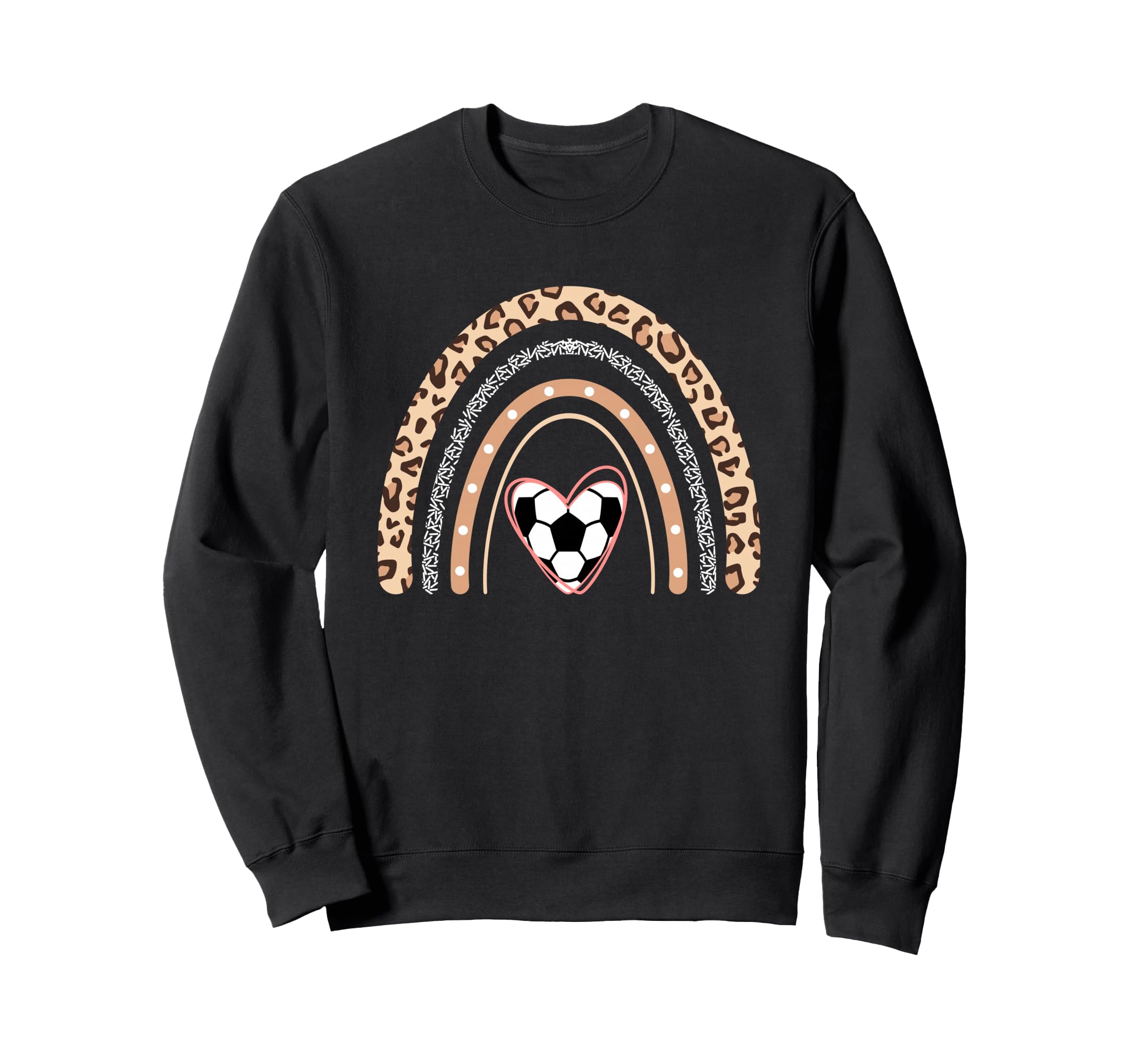 Soccer Heart Boho Rainbow Funny Sweatshirt - Graphic Print for Adults - T-Shirt, Sweatshirt, Hoodie