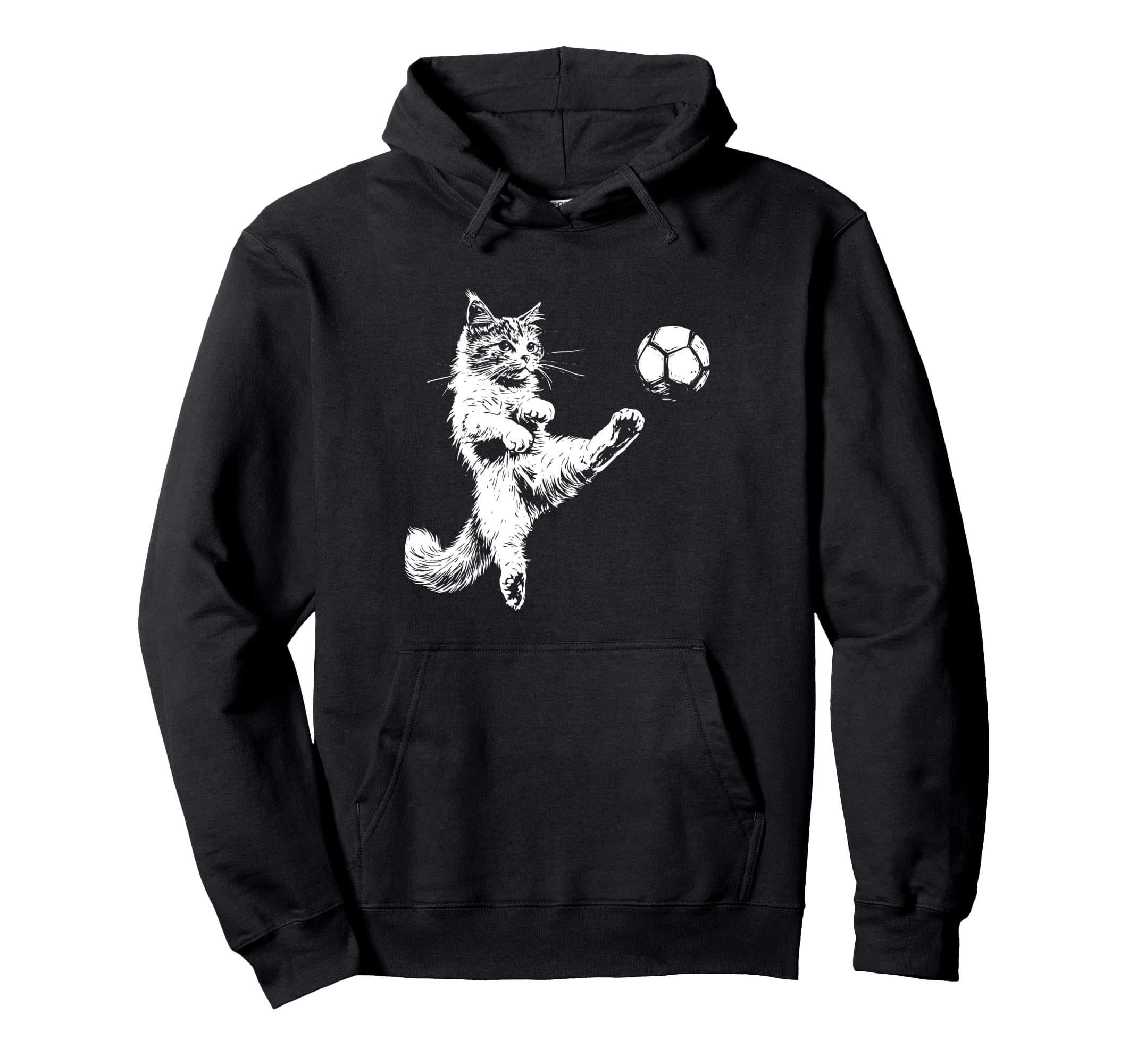 Kitten Playing Soccer Funny Cat Lover Hoodie - Unique Graphic Men Women - T-Shirt, Sweatshirt, Hoodie