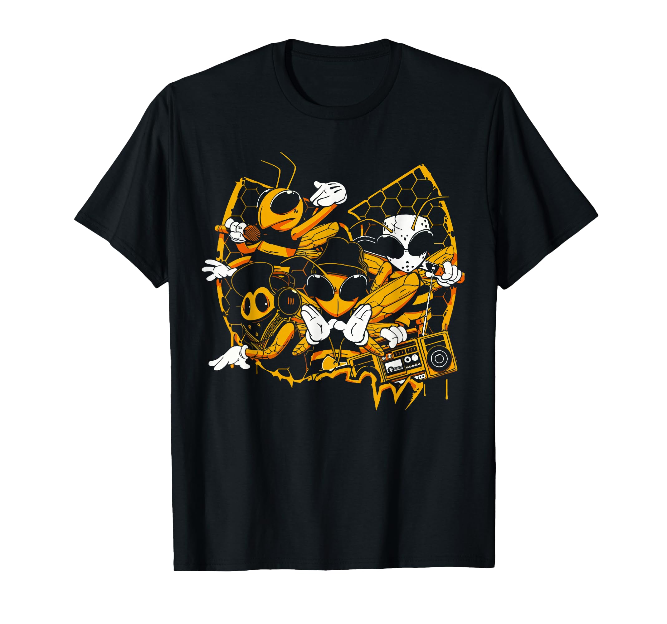 Hip Hop Old School Rap Music Lover Bees T-Shirt - Graphic Print Unisex - T-Shirt, Sweatshirt, Hoodie