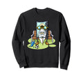 80S 90S Cassette Music Sitting Sweatshirt - Aesthetic Graphic for Adults - T-Shirt, Sweatshirt, Hoodie