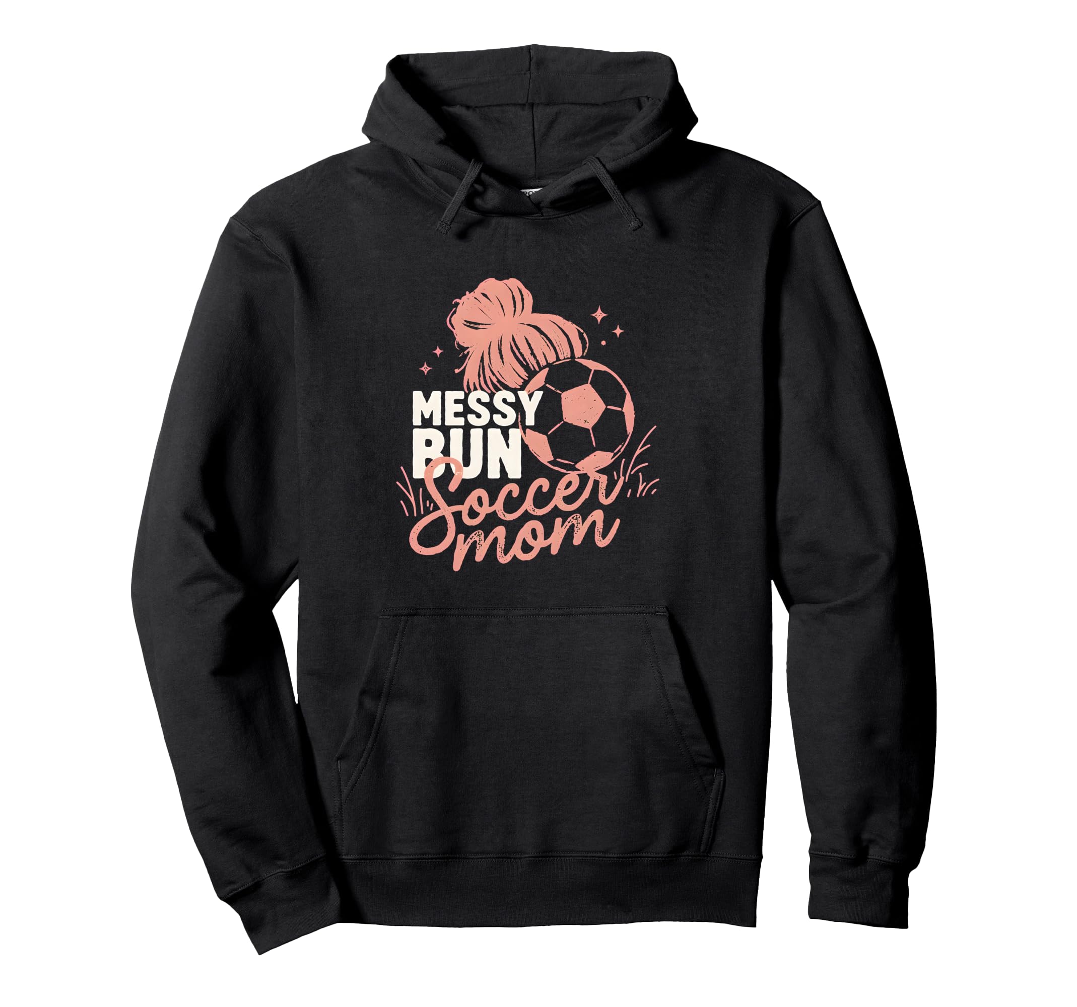 Messy Bun Soccer Mom Match Day Cheer Hoodie - Custom Art Print Men Women - T-Shirt, Sweatshirt, Hoodie