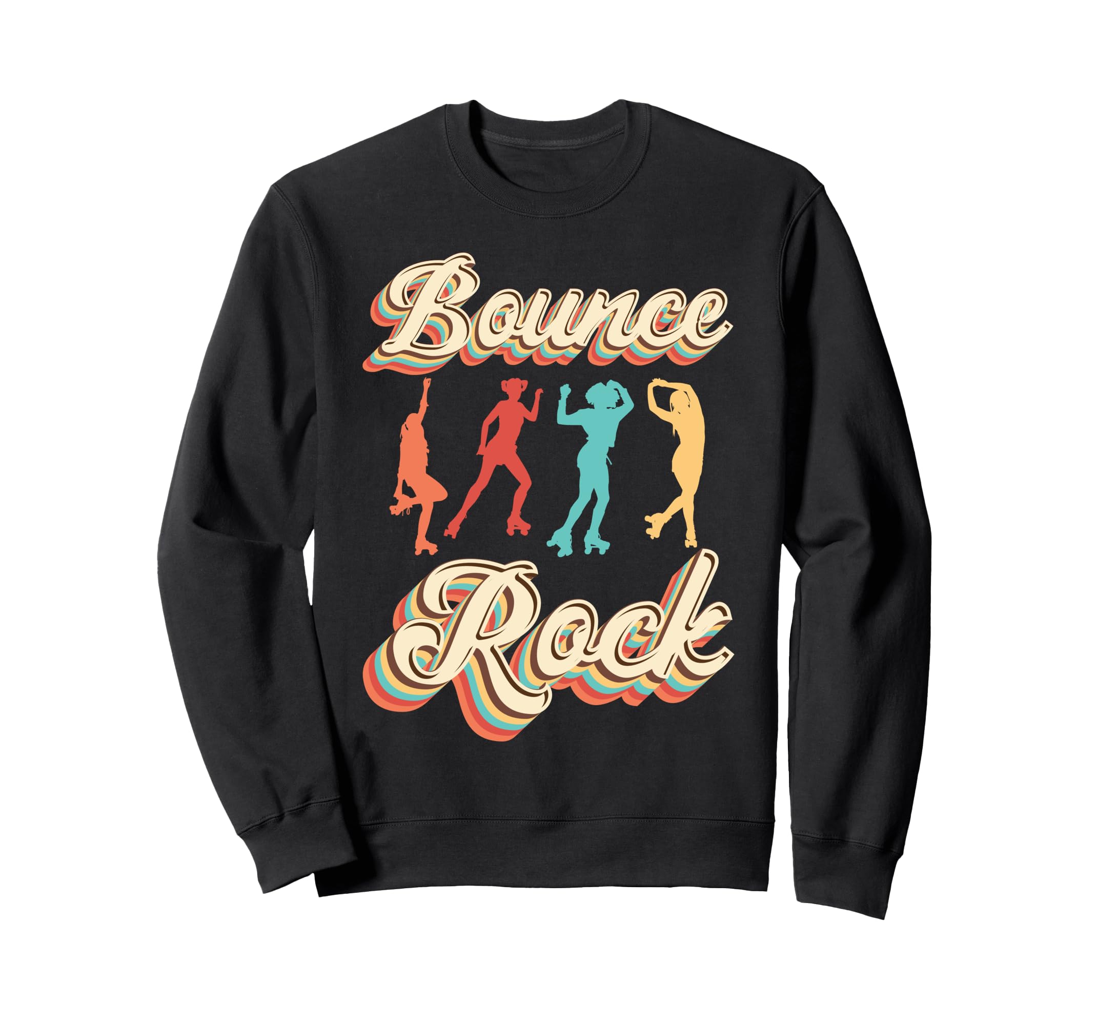 Roller Skating Skate 1970S Bounce Rock Sweatshirt - Streetwear Style Unisex - T-Shirt, Sweatshirt, Hoodie