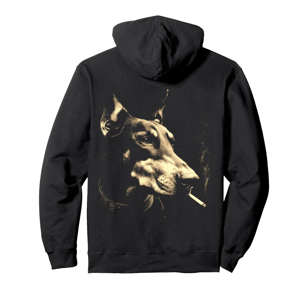 Doberman Smoking Cigarette Grunge Meme Hoodie - Trendy Graphic Men Women - T-Shirt, Sweatshirt, Hoodie