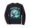T Rex Dinosaur Soccer Player Ball Sweatshirt - Graphic Print for Adults - T-Shirt, Sweatshirt, Hoodie