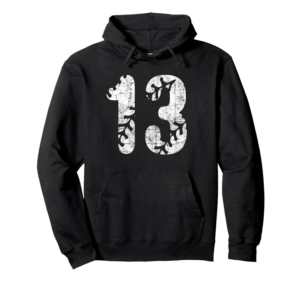 Baseball Softball Mom 13 Number 13 Hoodie - Fun Novelty Design for Adults - T-Shirt, Sweatshirt, Hoodie