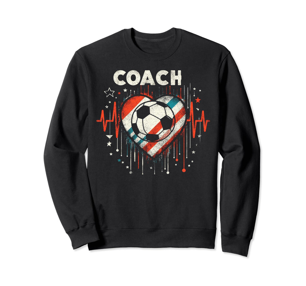 Soccer Coach Training Heart Beat Sweatshirt - Novelty Apparel Unisex - T-Shirt, Sweatshirt, Hoodie