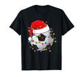 Soccer Ball Santa Hat Funny Sport T-Shirt - Minimalist Print Men Women - T-Shirt, Sweatshirt, Hoodie