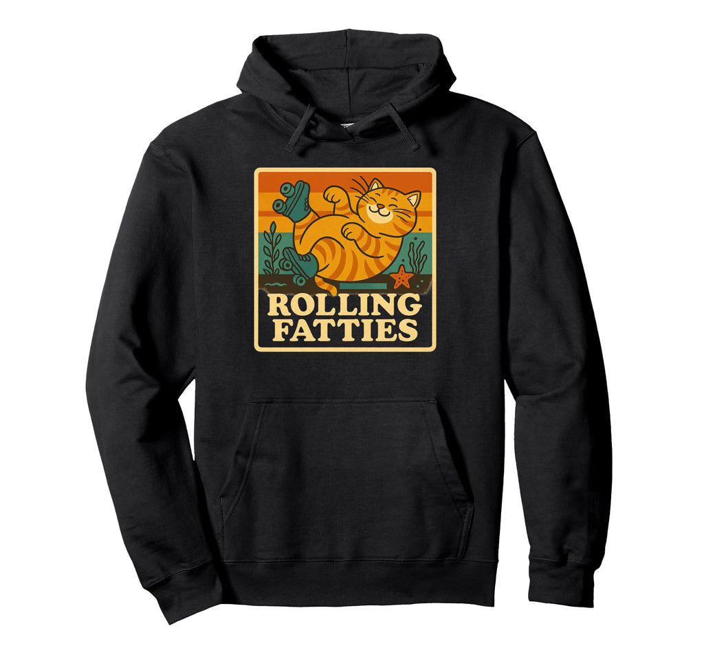 Roller Skater Kitten Rolling Hoodie - Casual Everyday Wear Men Women - T-Shirt, Sweatshirt, Hoodie