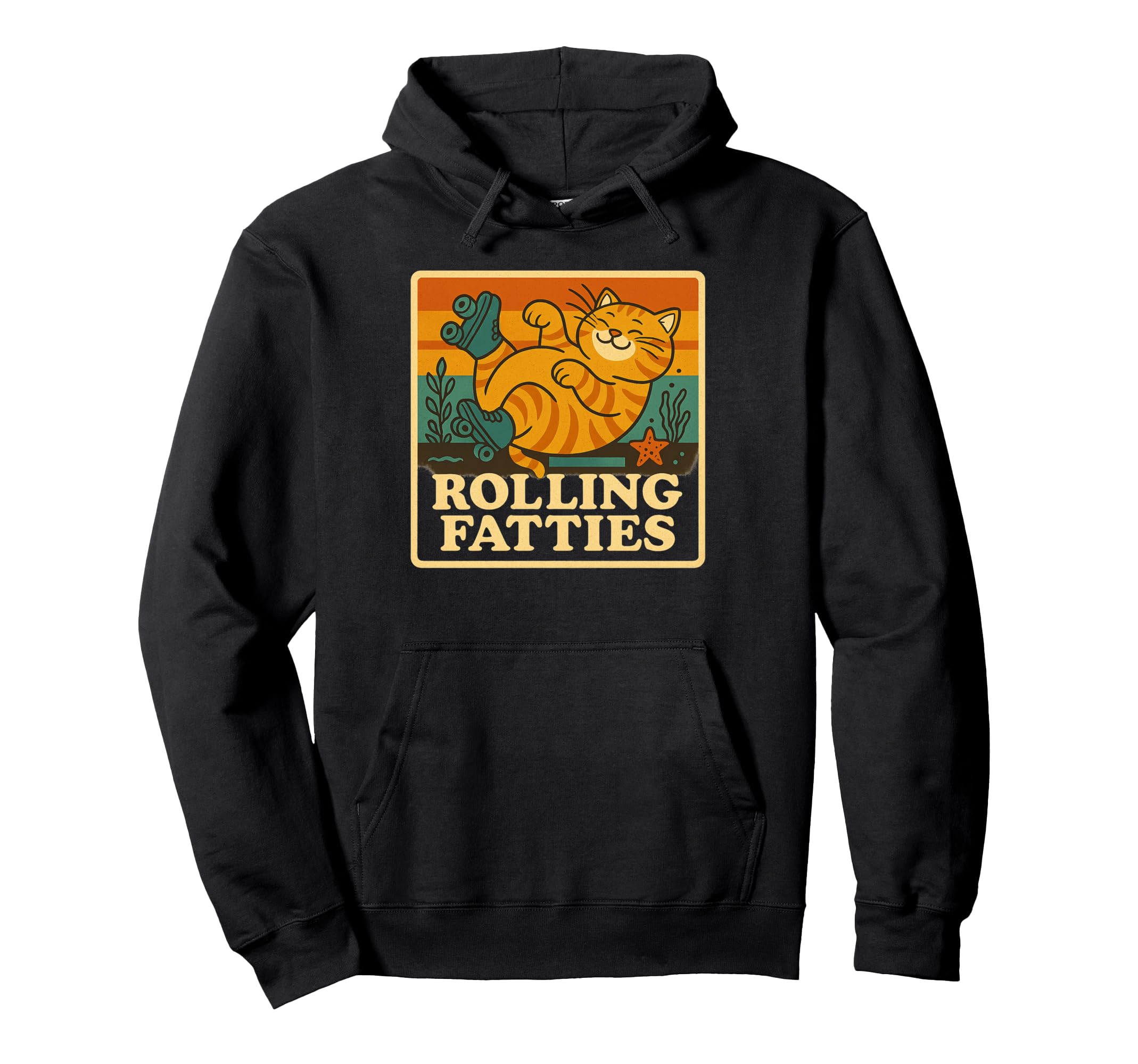 Roller Skater Kitten Rolling Hoodie - Casual Everyday Wear Men Women - T-Shirt, Sweatshirt, Hoodie