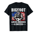 Bigfoot Loves America And Soccer T-Shirt - Fun Novelty Design for Adults - T-Shirt, Sweatshirt, Hoodie