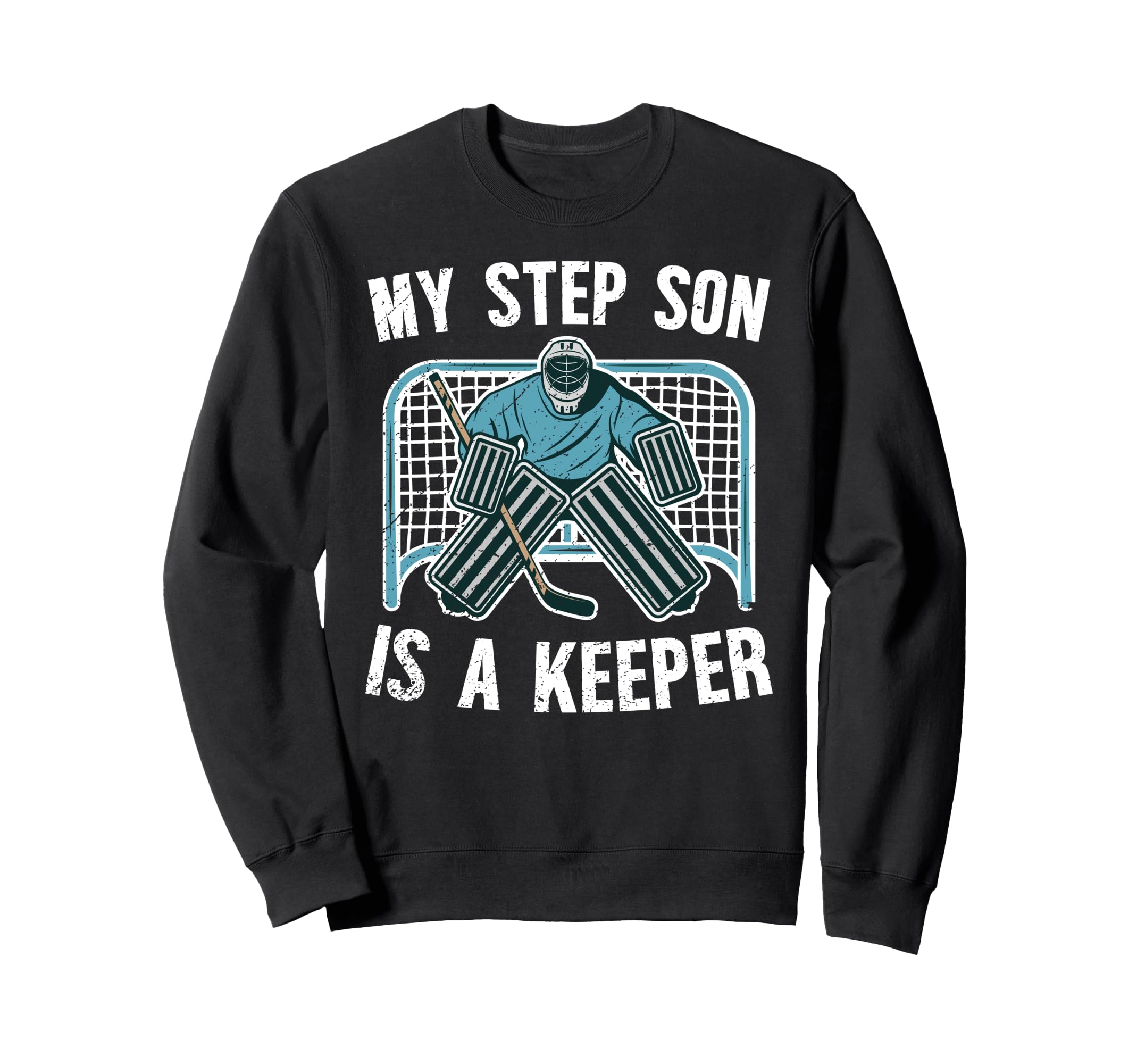 Hockey Keeper Step Dad Hockey Sweatshirt - Minimalist Print for Adults - T-Shirt, Sweatshirt, Hoodie