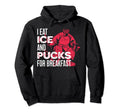 Ice Hockey Goalie Goalkeeper I Eat Ice Hoodie - Aesthetic Graphic Unisex - T-Shirt, Sweatshirt, Hoodie
